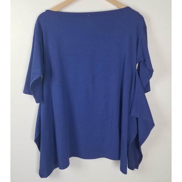 M X Matthildur Women's Sz. S/M Boxy Fit Beatrix Trapeze Top In Blue NWT - Picture 6 of 9